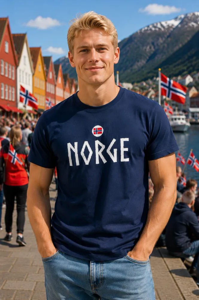 Norge t-shirt i marine Viking - Perfekt til fotball-VM