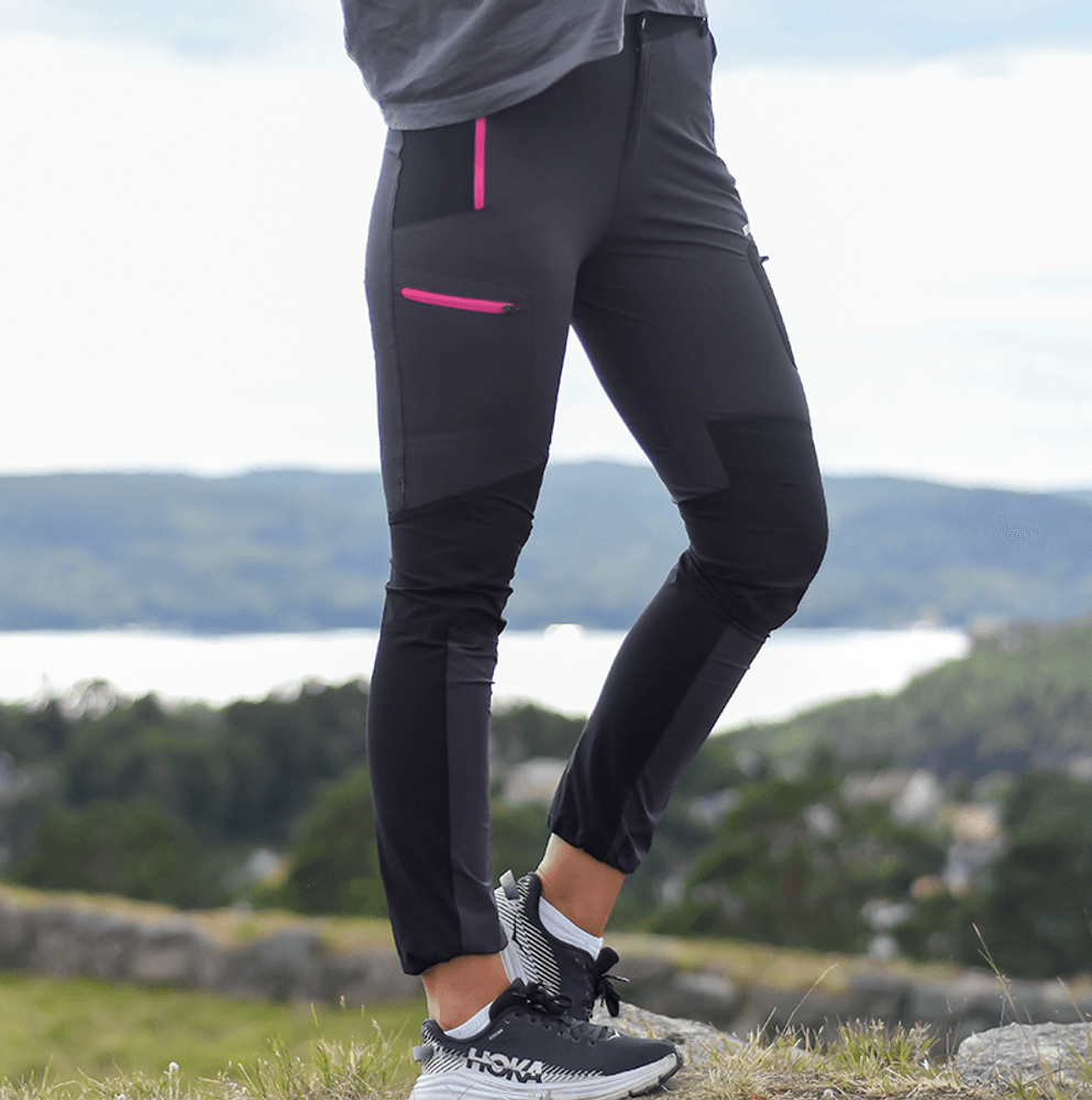 Storhøi Turbukse Dame Grey med rosa zip