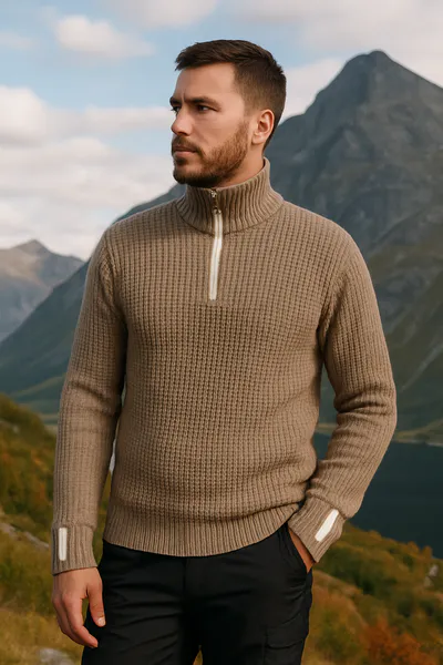 Hovedbilde Skei ullgenser i valnøtt/ offwhite - Unisex