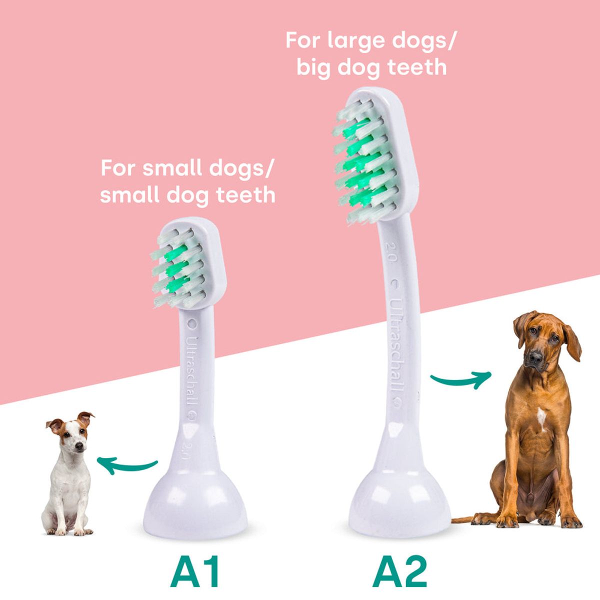 Rosa Emmi-pet ultralyd tannbørste 2.0 til kjæledyr