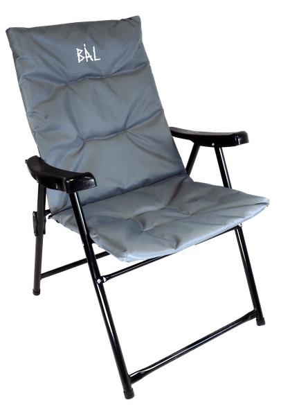 Hovedbilde BÅL Campingstol Polstret Grå Med lav rygg - lakkert stål