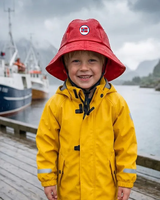 Hovedbilde Norge Sydvest barn i rød - Unisex