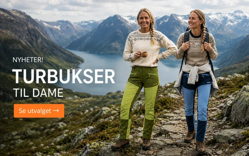 Kampanje på turbukser til dame. Stort utvalg farger og modeller.