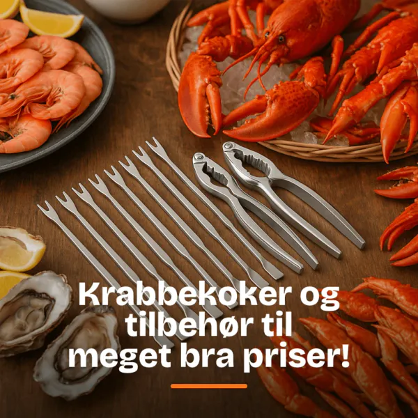 Krabbekoker og skalldyrbestikk til en rimelig penge.