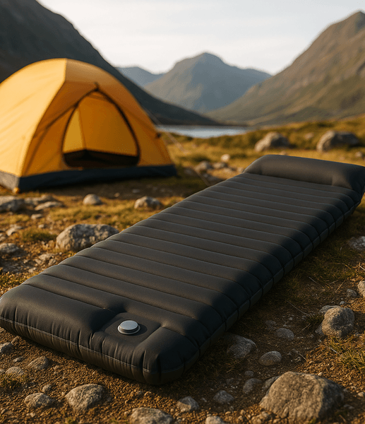 Hovedbilde Liggeunderlag med integrert pumpe - sort/grå