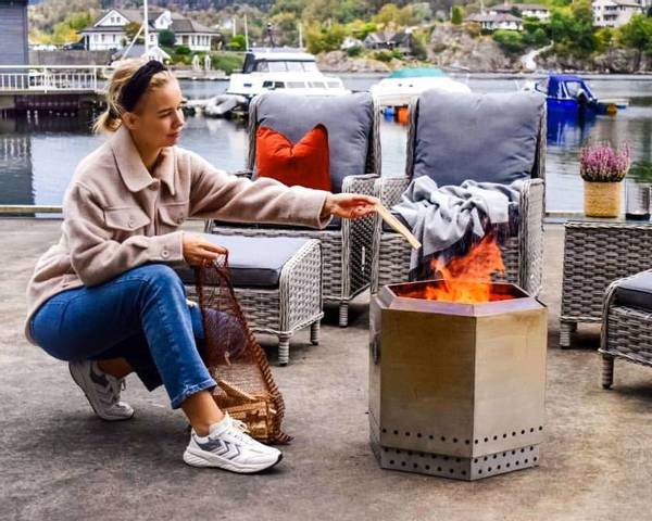 Hovedbilde Båltønne / bålpanne i rustfritt stål - Rustfri og røykfri